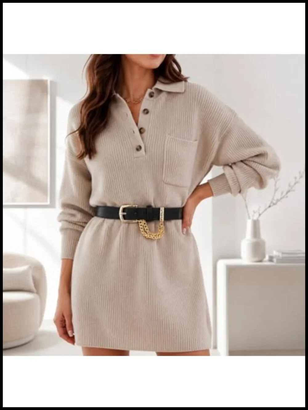 Faux Leather Adjustable Chain Waist Belt for Jeans, Skirts, Dresses